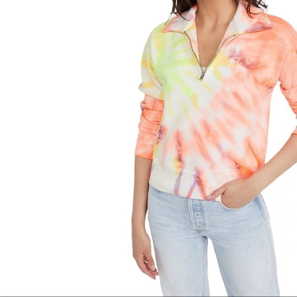 RE/DONE 70s Half Zip Pullover‎ Sweatshirt XS NWOT - Picture 2 of 8